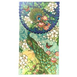 Punch Studio Cherry Blossom Peacock Embellished Long Notepad (93428)